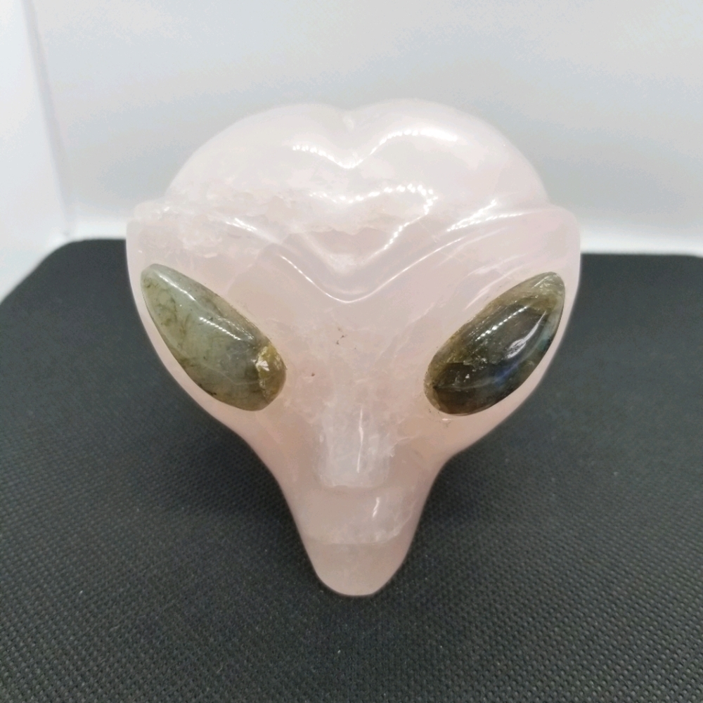 4" Rose Quartz Star Being with Labradorite Eyes